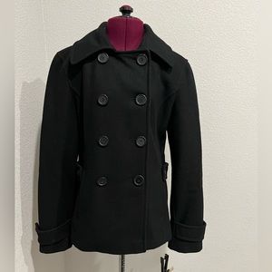 Black double breasted Pea Coat